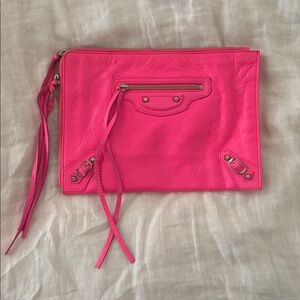 Balenciaga Pink Leather clutch